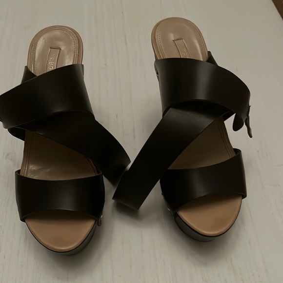 Black wedge sandal size 5.5 BCBG Maxazria